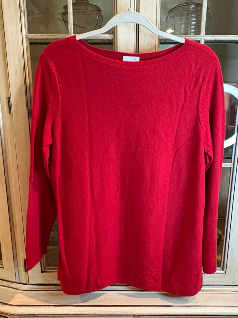J. Jill Bright Red Long-Sleeve Knit Sweater